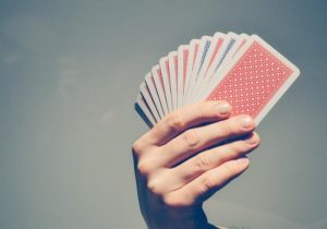 blue and red cards